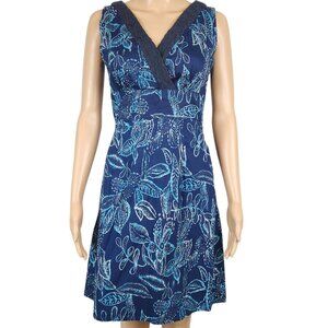 LC Fashions Dress Women Small blue Hawaiian floral cocktail Y2K